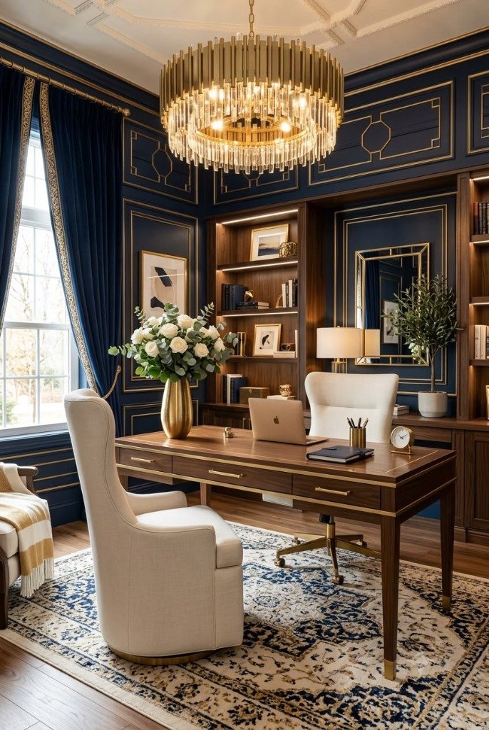 Warm Walnut Japandi Executive Home Office