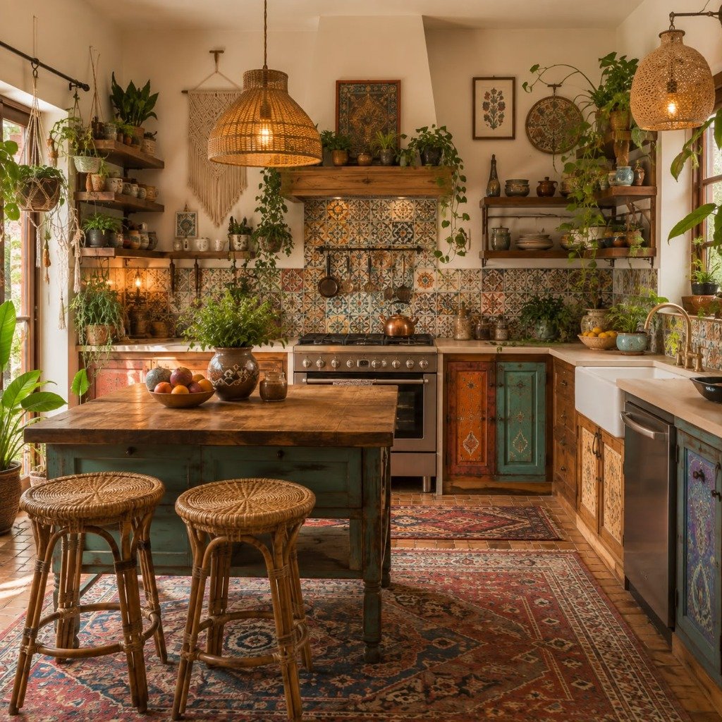 Bohemian Eclectic & Artisanal Moroccan Kitchen