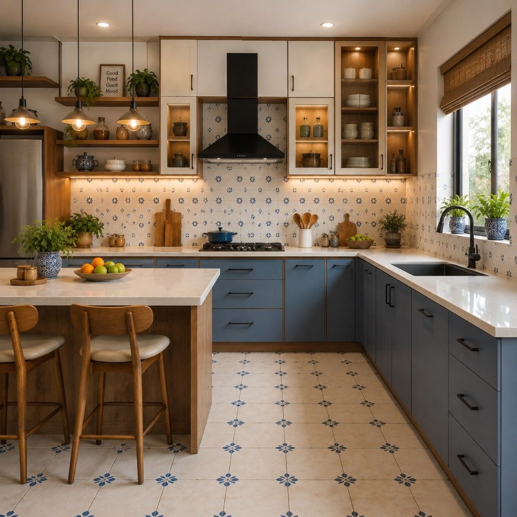 Mediterranean Azure & Floral Talavera Kitchen