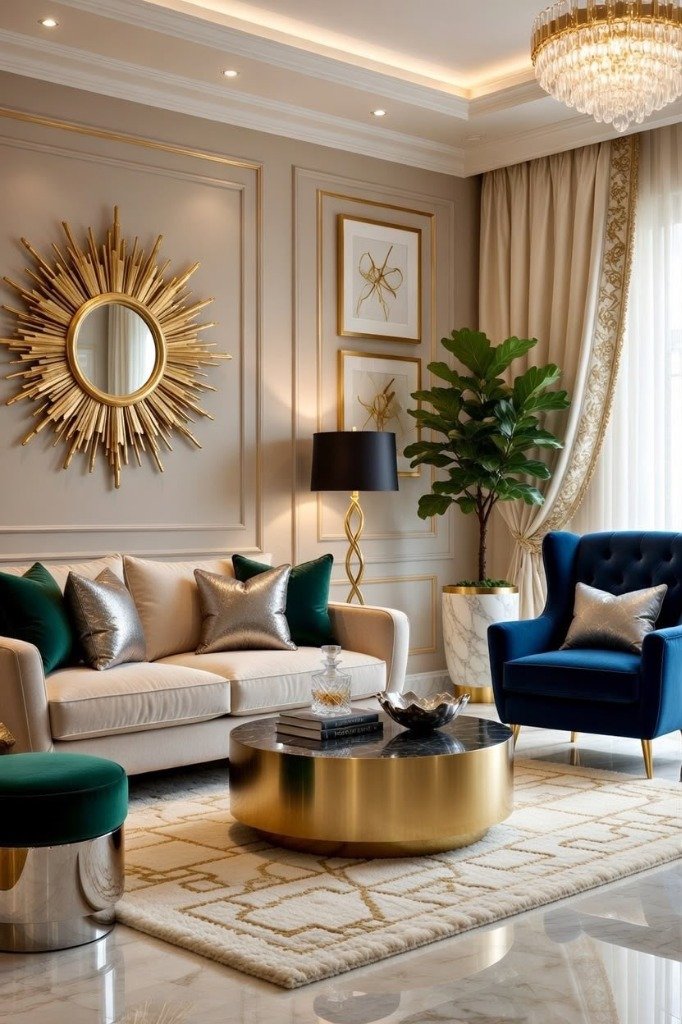 Neoclassical Parisian & Sunburst Gold Salon