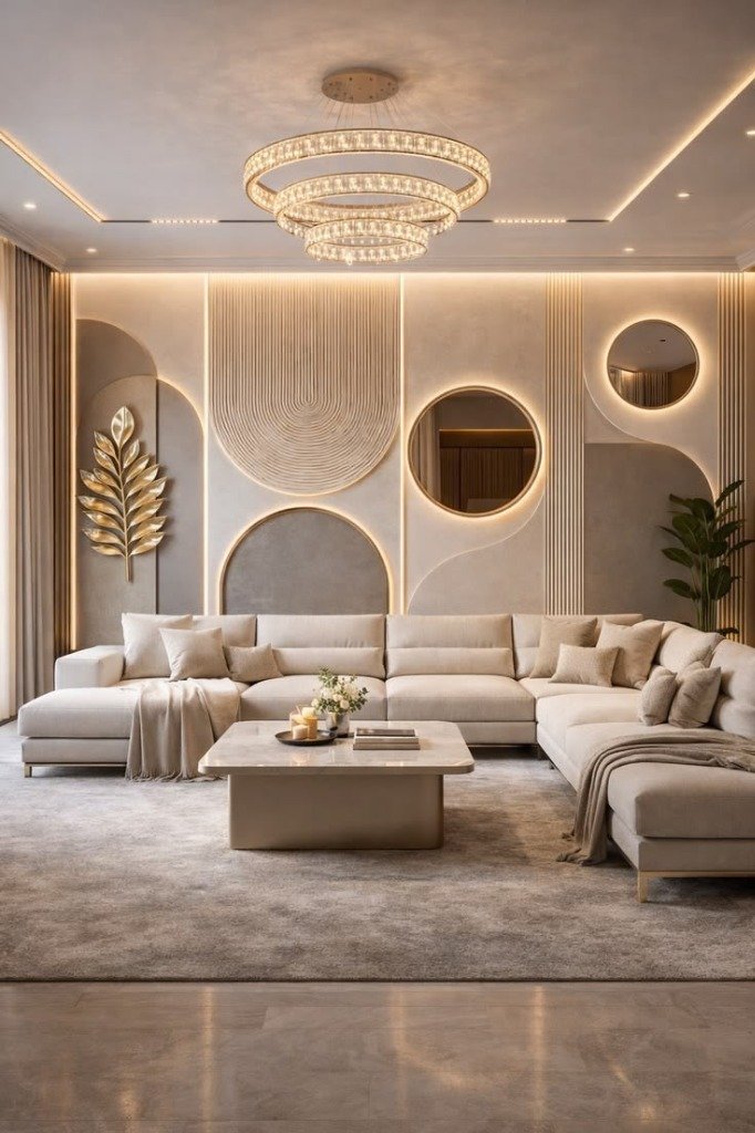 Organic Geometric Japandi & Acoustic Panel Lounge
